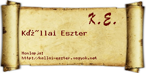 Kállai Eszter névjegykártya